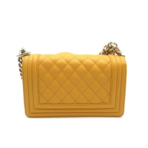 CHANEL Boy  Chen Shoulder Yellow Caviar Skin [Grained Calf] A67085 - Picture 2 of 10